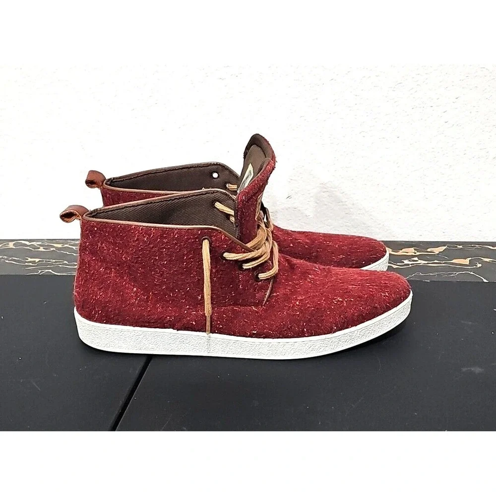 Steve Madden  textile uppers maroon tweed  ankle boots  Men sz 11 shoes /euro 44